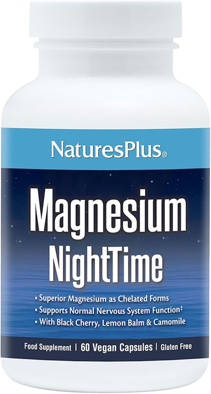 NaturesPlus Magnesium Night Time Capsules 60 Count