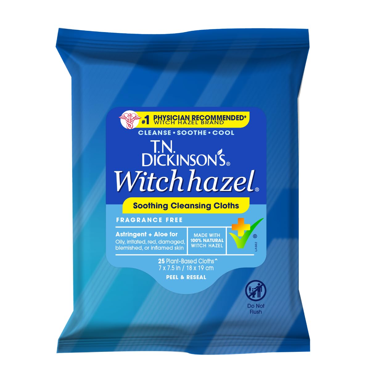 T.N. Dickinson's Witch Hazel Cleansing Cloths, 25 Wipes