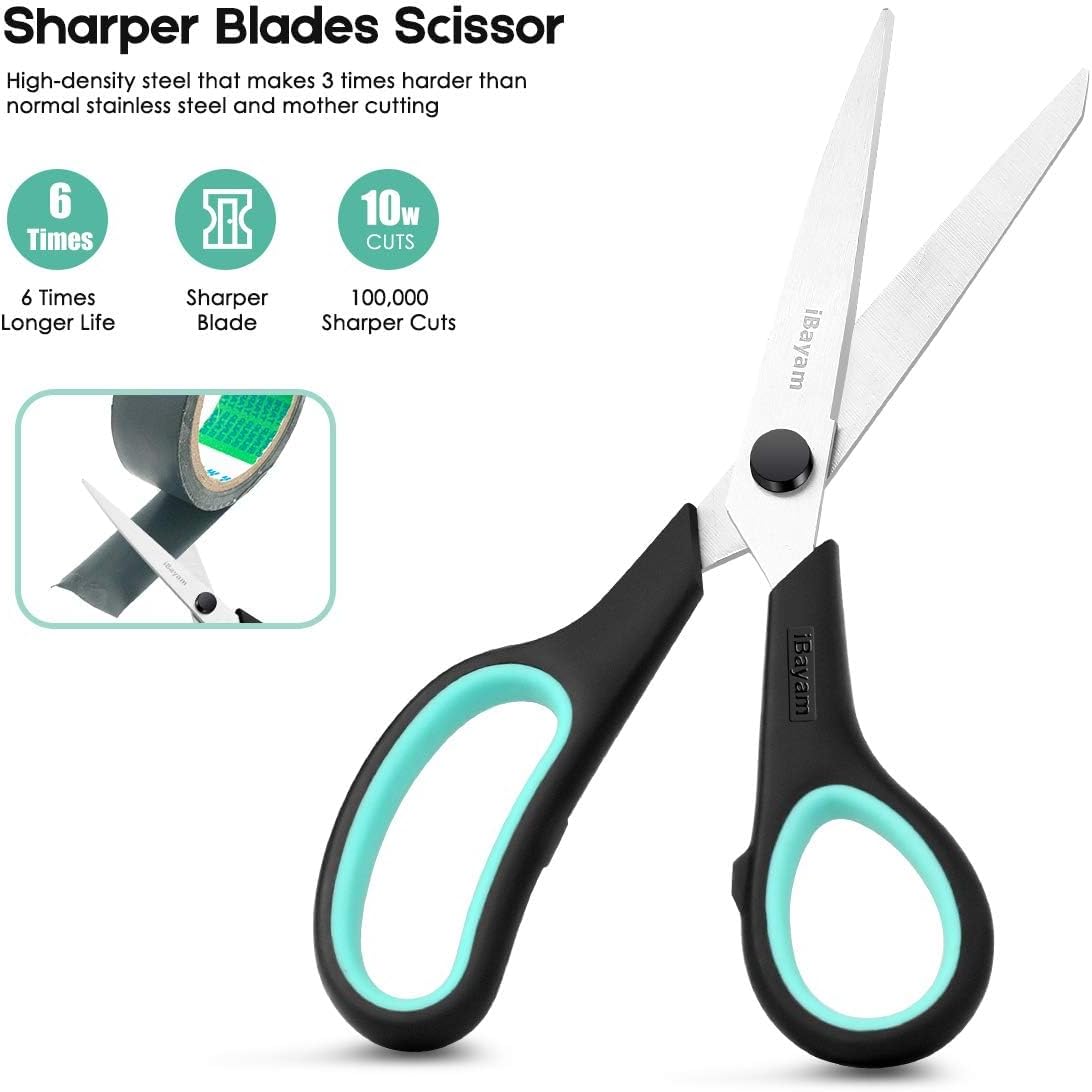 iBayam 8.5 Inch Heavy Duty All Purpose Scissors, Pack of 3 - view 3