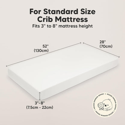 KeaBabies Cot Sheets, Fitted, Pack of 2, 52 x 28 Inch, Soft White - view 2