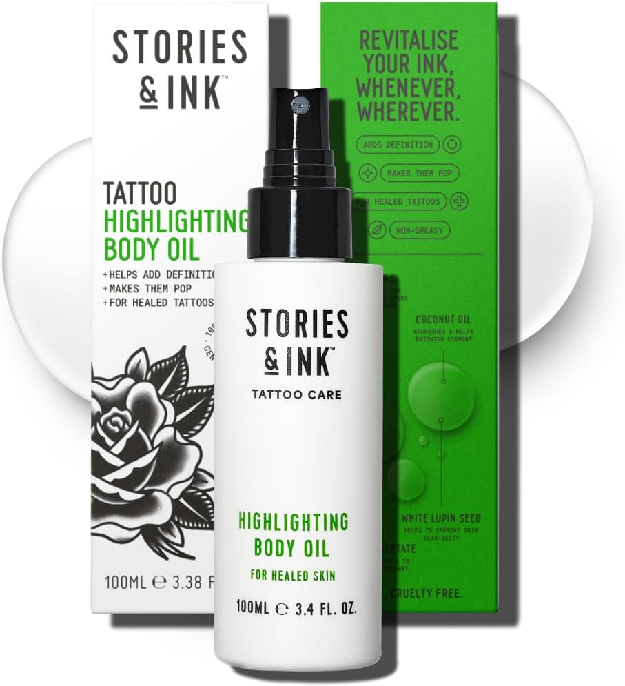 Stories & Ink Highlighting Body Oil for Healed Tattoos 100 ml (3.4 fl oz) — product view