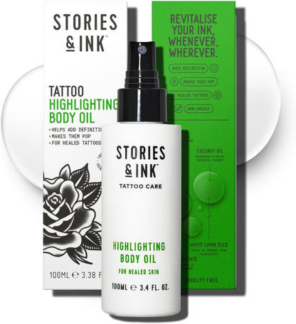Stories & Ink Highlighting Body Oil for Healed Tattoos 100 ml (3.4 fl oz)