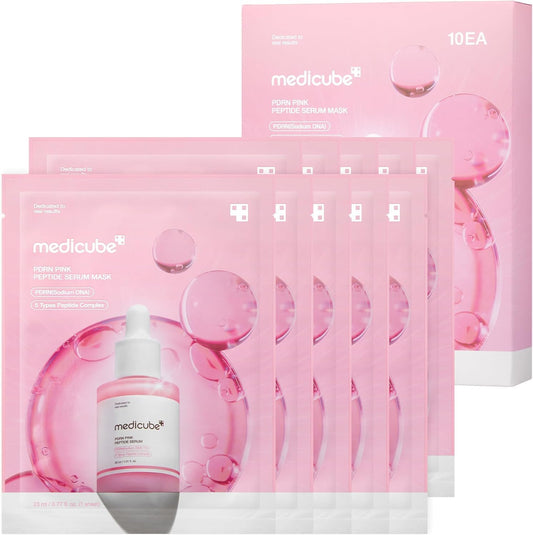 Medicube PDRN Pink Peptide Ampoule Sheet Mask, 10 Sheets
