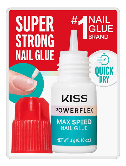 Kiss PowerFlex Maximum Speed Nail Glue with Nozzle Tip, 3 g (0.10 oz)
