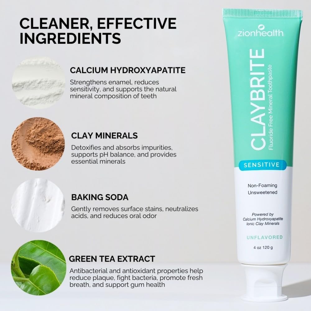 Zion Health ClayBrite Sensitive Natural Toothpaste, 4 oz - view 4