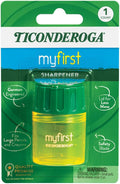 Ticonderoga My First Large Barrel Pencil Sharpener, Yellow and Green