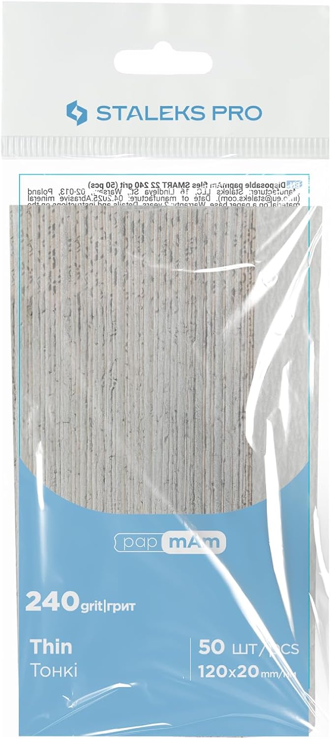 Staleks Pro Papmam Disposable Files for Straight Base, 240 Grit, 50 Count — alternate product view