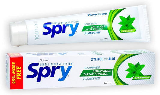 Spry Natural Fluoride-Free Xylitol Toothpaste Spearmint 141 g