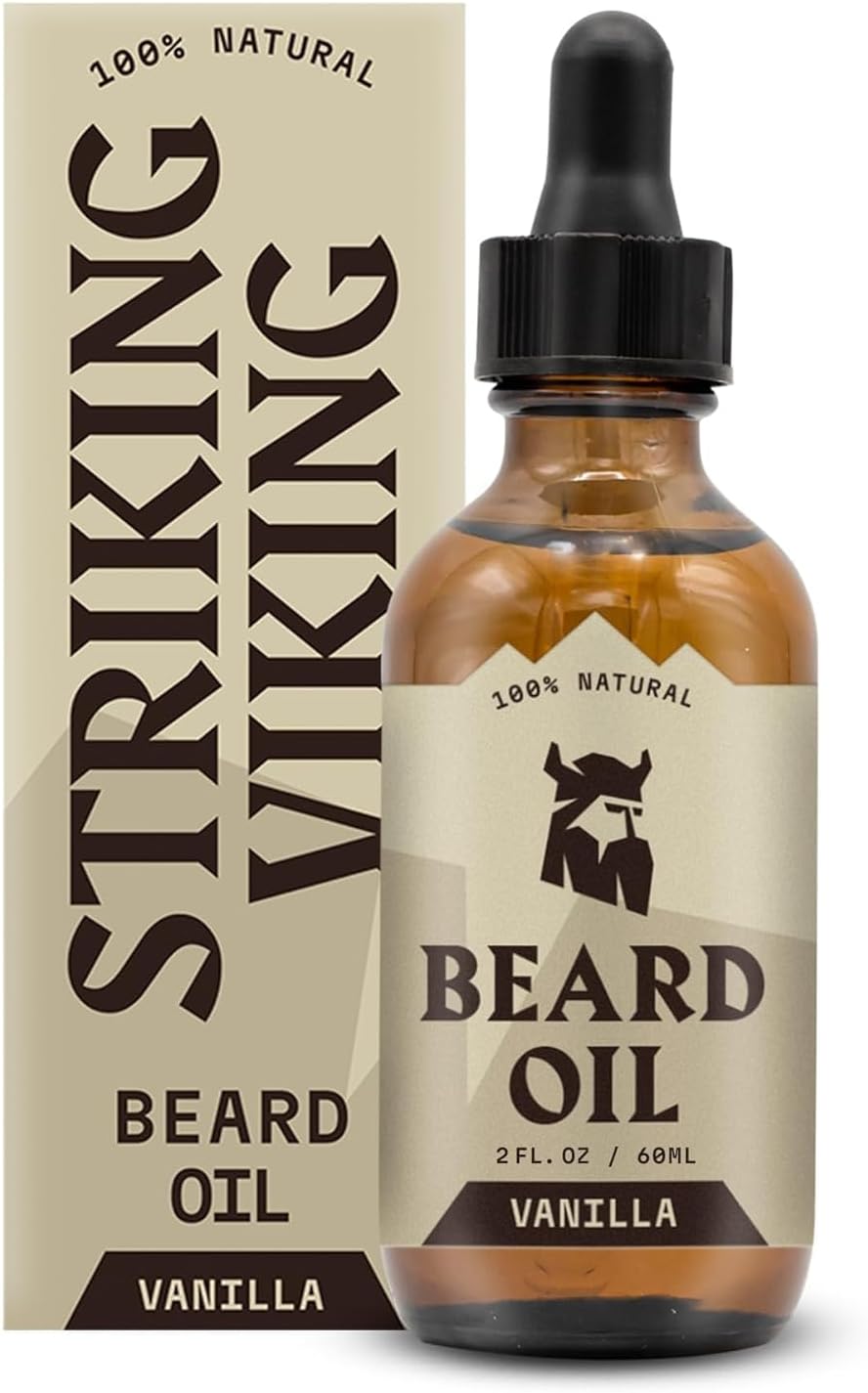 Striking Viking Beard Oil for Men, Vanilla, 2 fl oz (60 ml)