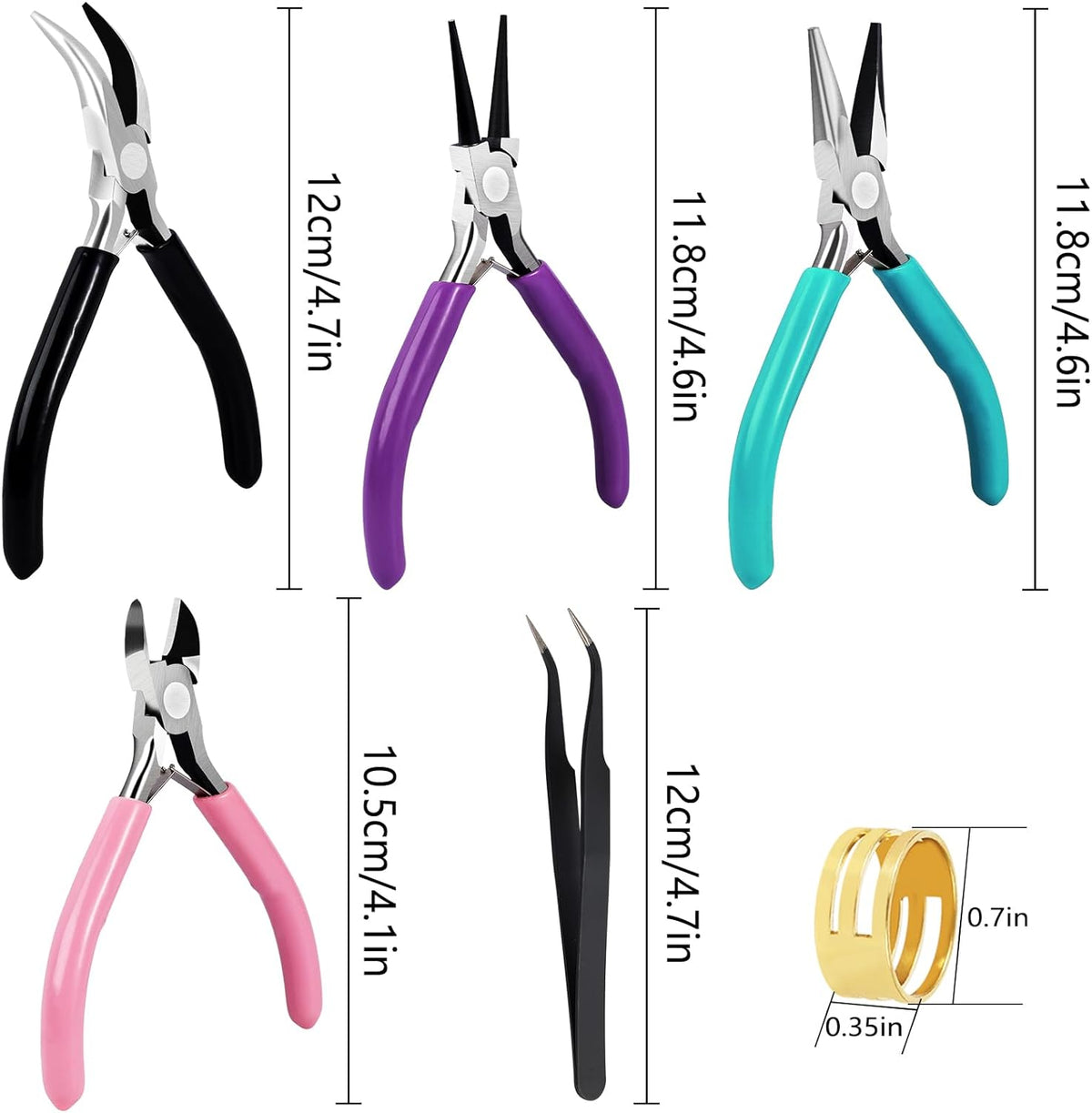 URSKYTOUS 4-Piece Jewellery Pliers Set for Jewellery Making - view 4