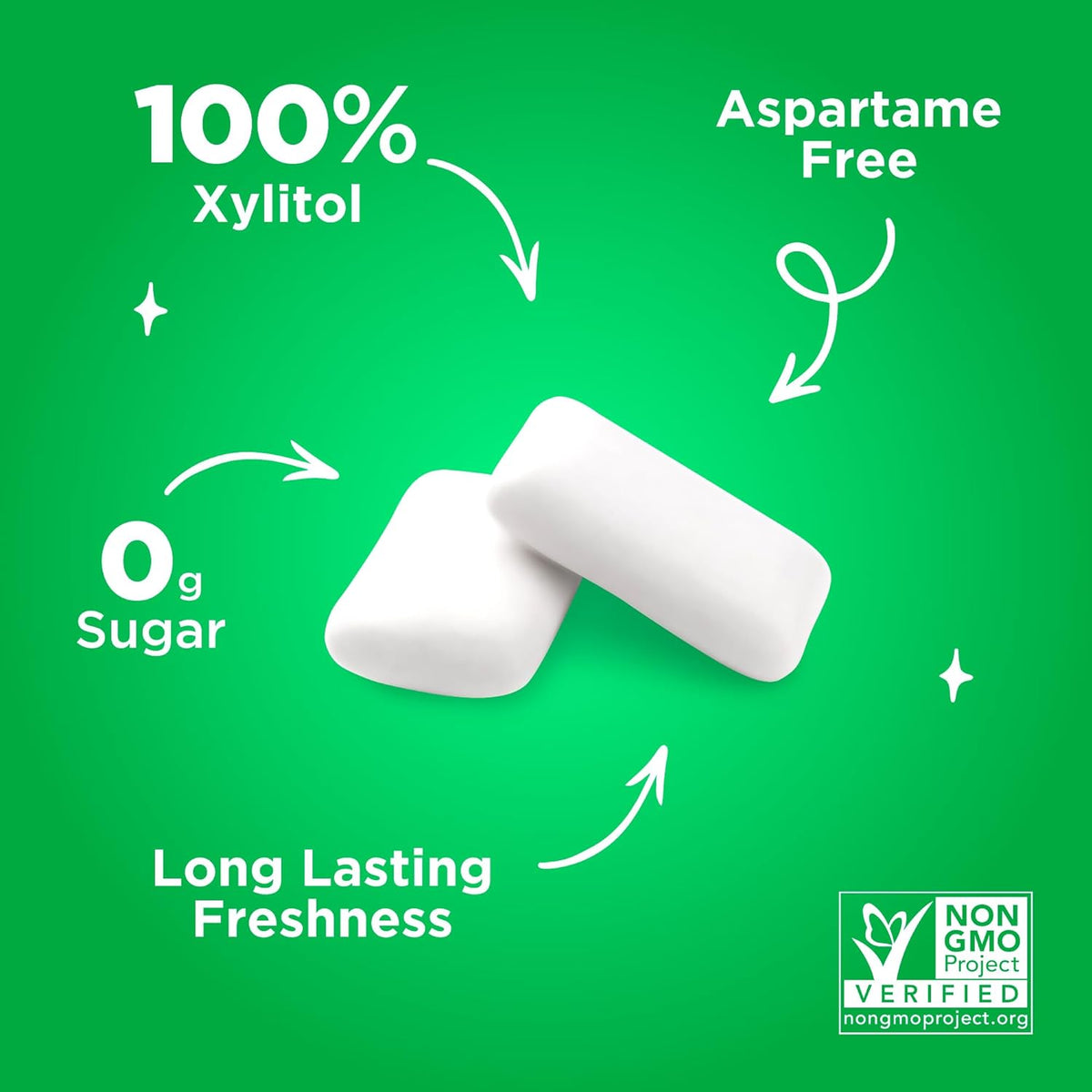 PUR Gum Spearmint Xylitol Chewing Gum, 165 Count (3 x 55) - view 6