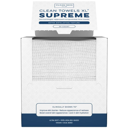 Clean Skin Club Clean Towels XL Supreme Disposable Face Towels, 50 Count