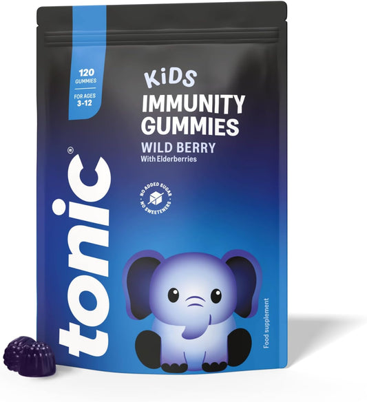 Tonic Health Kids 7 in 1 Elderberry Gummies Wild Berry 120 Count