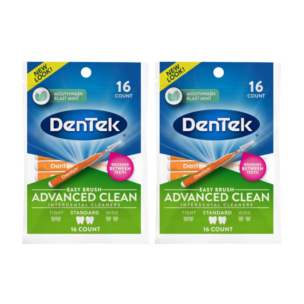 DenTek Easy Brush Interdental Cleaners Standard Mint, 16 Count, Pack of 2 — product view