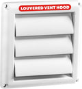 Deflecto Outdoor Dryer Vent Cover 4 Inch with Louvered Damper, White