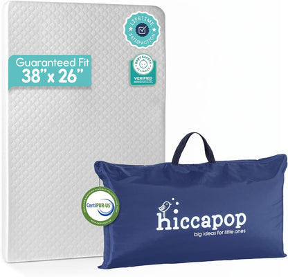 Hiccapop Playard Mattress Pad with Carry Bag, 38 x 26 x 1.25 Inch