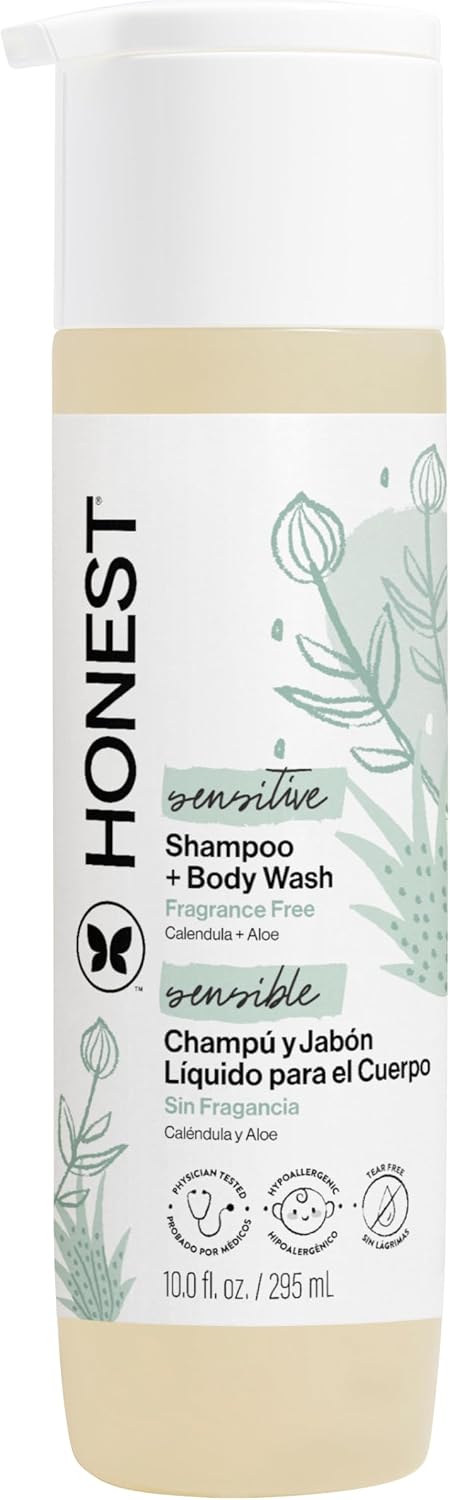 Honest Purely Sensitive Shampoo and Body Wash, Fragrance Free, 10 oz