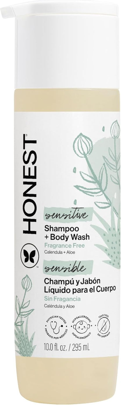 Honest Purely Sensitive Shampoo and Body Wash, Fragrance Free, 10 oz