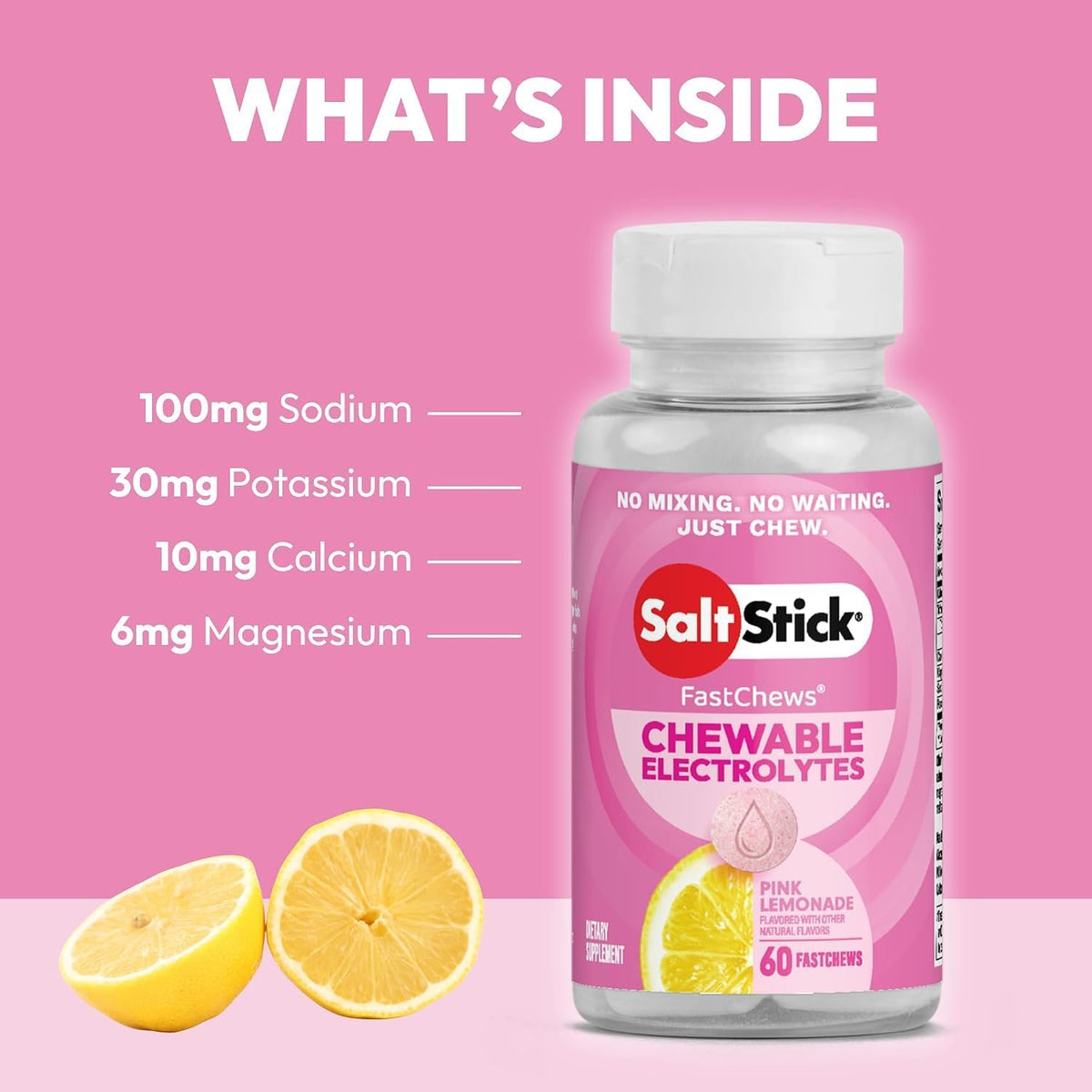 SaltStick Electrolyte FastChews, Pink Lemonade, 60 Chewable Tablets - view 2