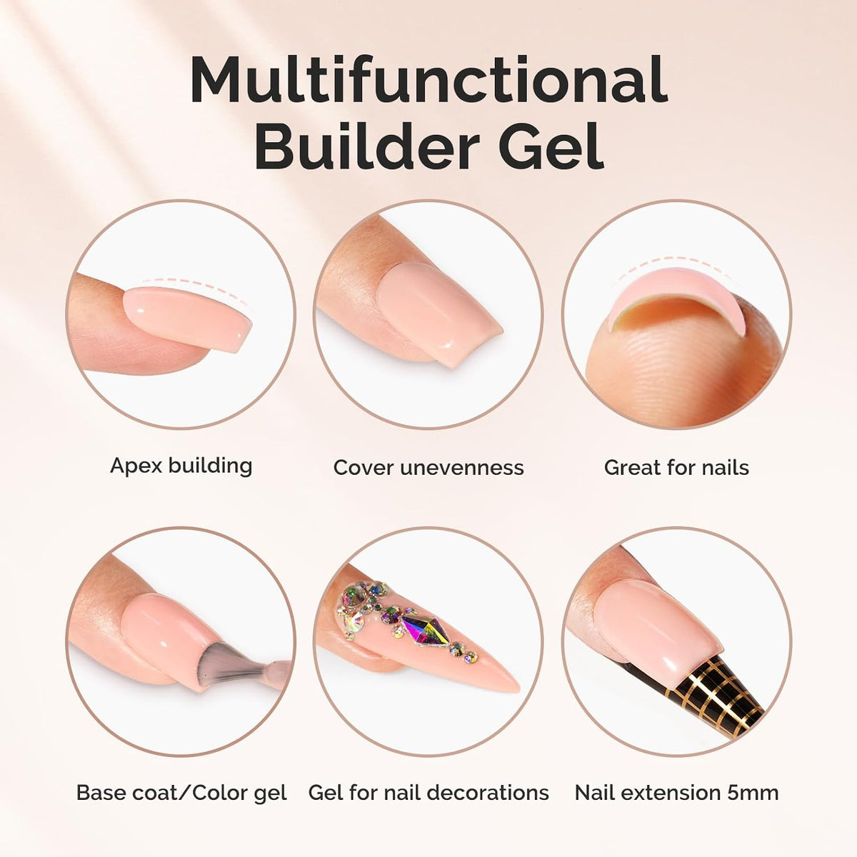 MelodySusie HEMA-Free Nude Pink Builder Nail Gel 0.5 fl oz H1403 - view 4