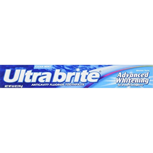 Ultra Brite Advanced Whitening Toothpaste, Clean Mint, 6 oz, Pack of 4