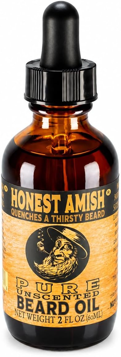 Honest Amish Pure Beard Oil Fragrance Free 60 ml (2 oz) — product view