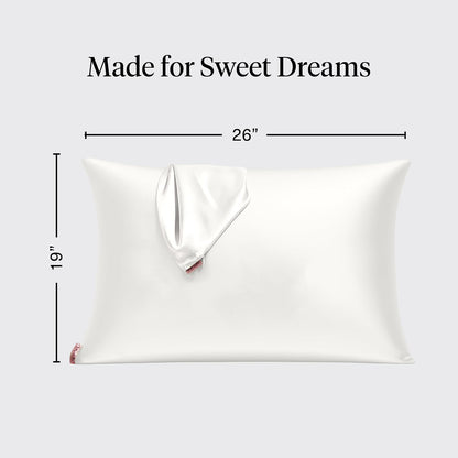 Kitsch Satin Pillowcase with Zipper - Standard Size, Ivory - view 2