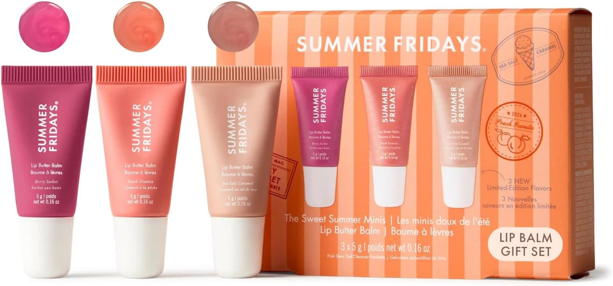 Summer Fridays Sweet Summer Minis Lip Butter Balm Trio, 3 x 0.35 oz — product view