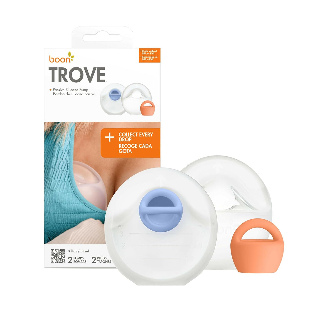 Boon Trove Silicone Manual Breast Pump, Pack of 2