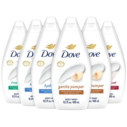 Dove Body Wash Variety Pack of 6, 15.2 oz Each