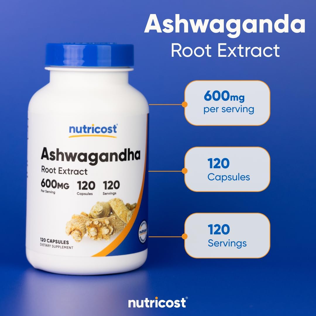 Nutricost Ashwagandha Root Extract 600 mg, 120 Capsules - view 5