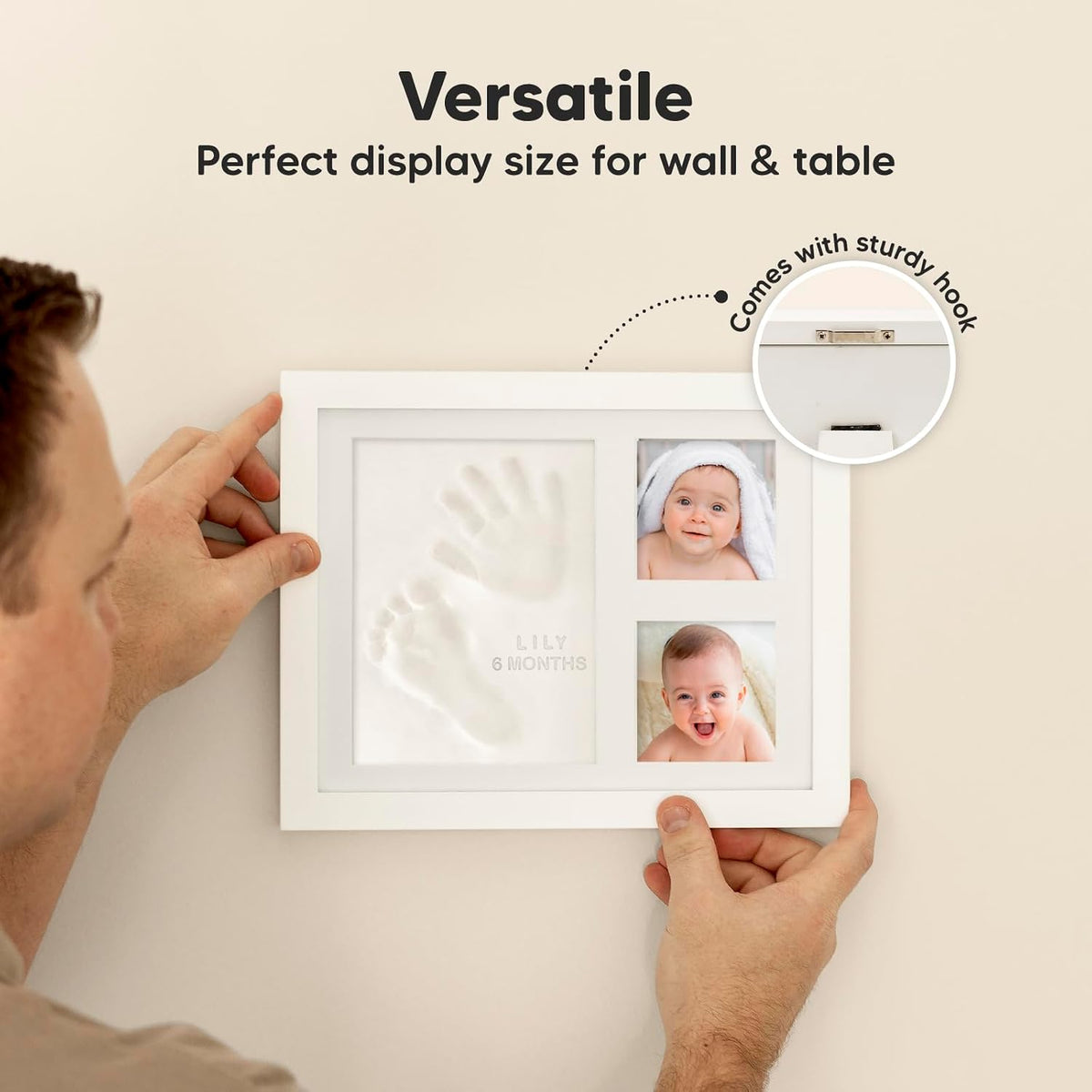 KeaBabies Baby Hand and Footprint Keepsake Kit, Air-Dry Clay, Alpine White - view 6