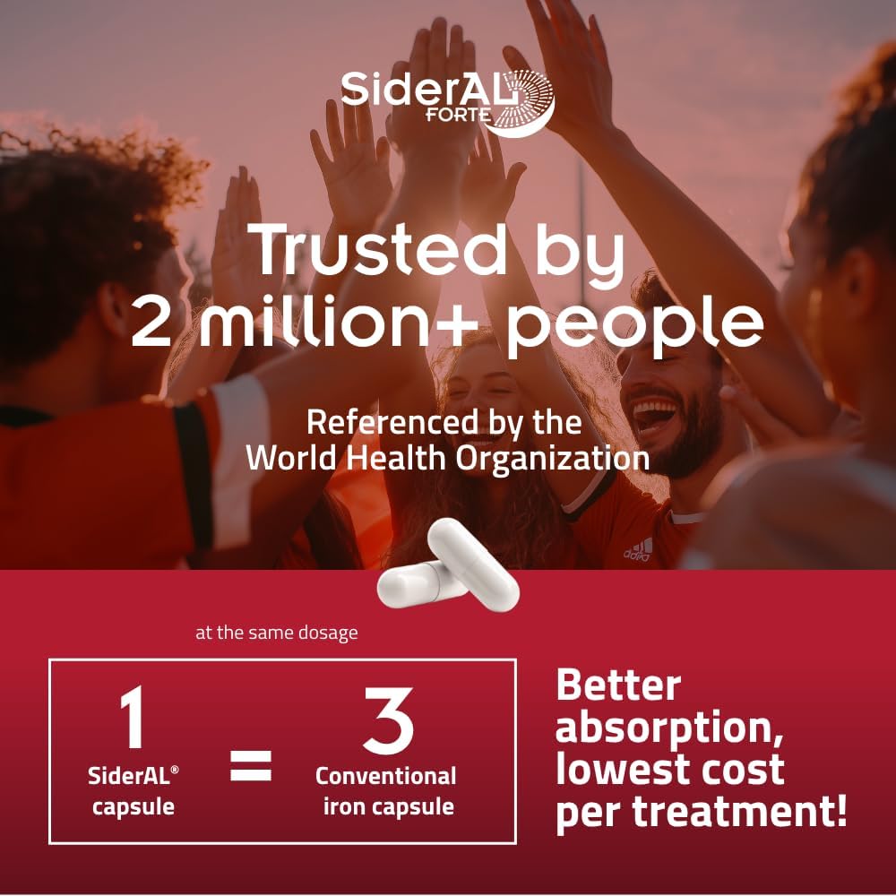 SiderAL Forte Iron Supplement with Vitamin C 30 mg Sucrosomial Iron 20 Count - view 6
