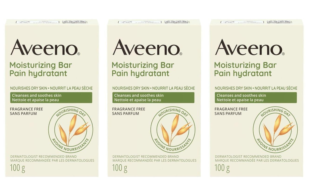 Aveeno Moisturizing Bar for Dry Skin, 3.5 oz, Pack of 3