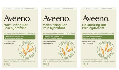 Aveeno Moisturizing Bar for Dry Skin, 3.5 oz, Pack of 3
