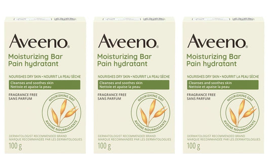 Aveeno Moisturizing Bar for Dry Skin, 3.5 oz, Pack of 3