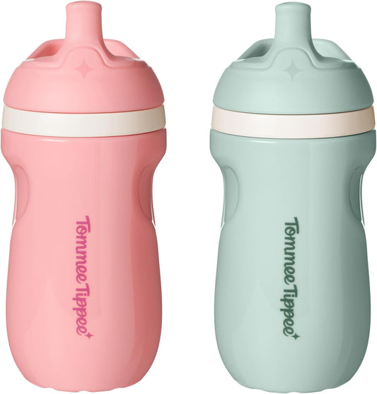 Tommee Tippee Sporty Spout Insulated Toddler Sippy Cup, 1-3 Years, Set of 2