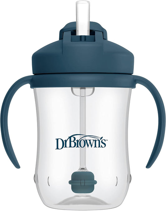 Dr. Brown's Milestones Baby's First Straw Cup 270ml, Blue, 1-Pack