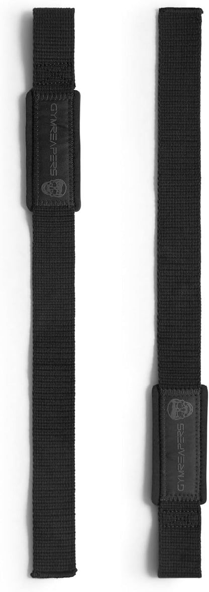 Gymreapers Lifting Wrist Straps, Padded Neoprene, 18 Inch Cotton, Black - view 4