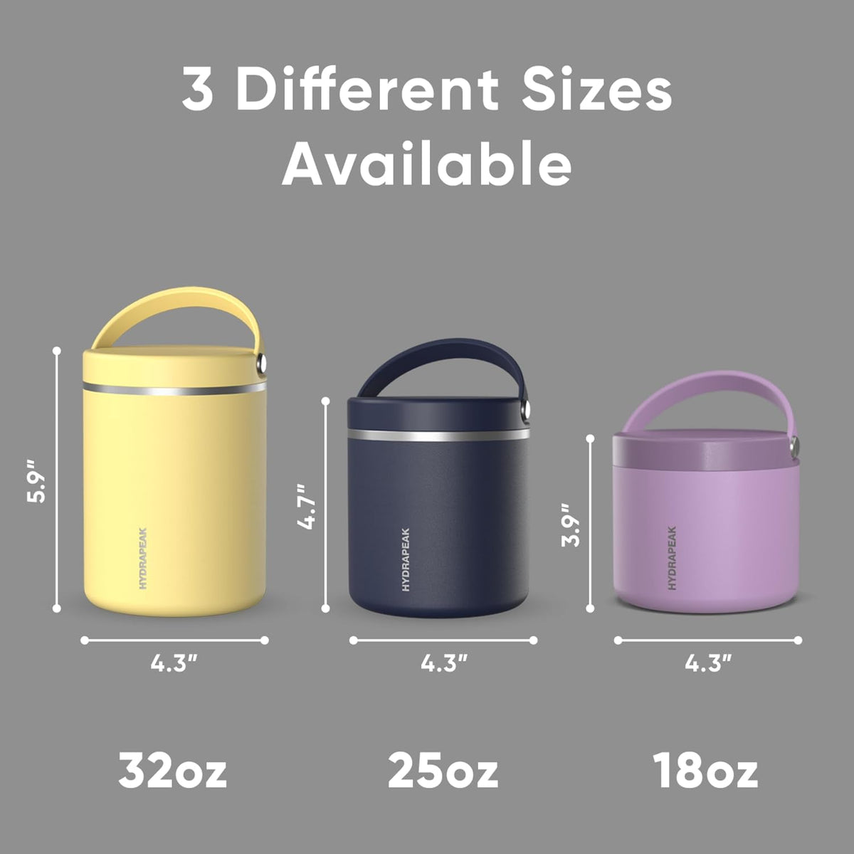 Hydrapeak 25oz Insulated Stainless Steel Food Jar, Black - view 3