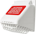 Deflecto 4-Inch Wide Mouth Dryer Vent Hood with Removable Bird Guard, White
