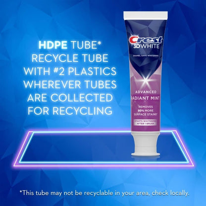 Crest 3D White Radiant Mint Whitening Toothpaste, Pack of 3 (323 g) - view 4