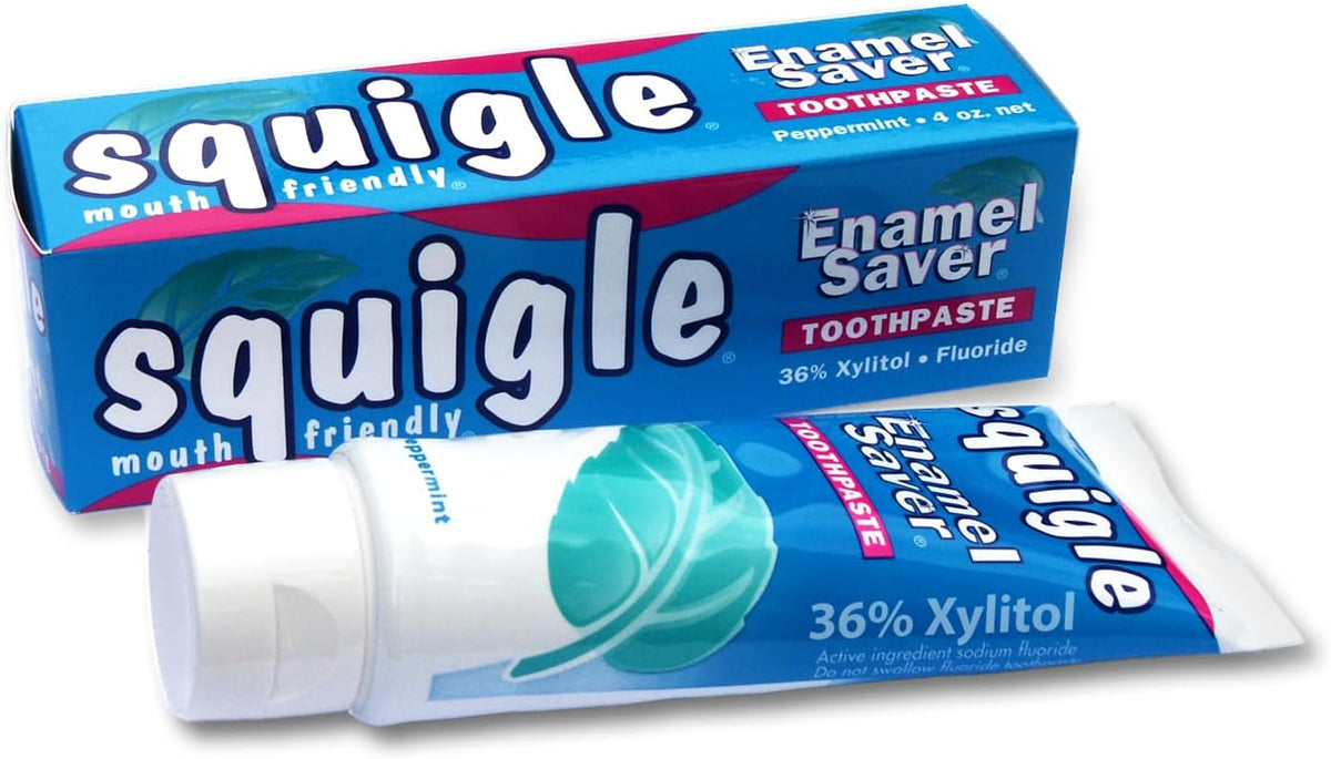 Squigle Enamel Saver SLS-Free Toothpaste with 36% Xylitol, 114 g (4 oz) — product view