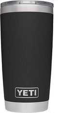 YETI Rambler 591 ml (20 fl oz) Tumbler, Stainless Steel, MagSlider Lid, Black