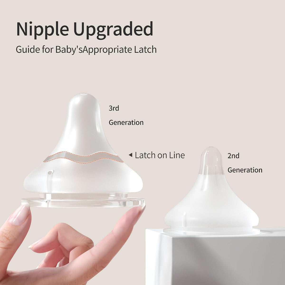 Pigeon Silicone Teat (S) with Latch-On Line, 1+ Months, 4 Count - view 2