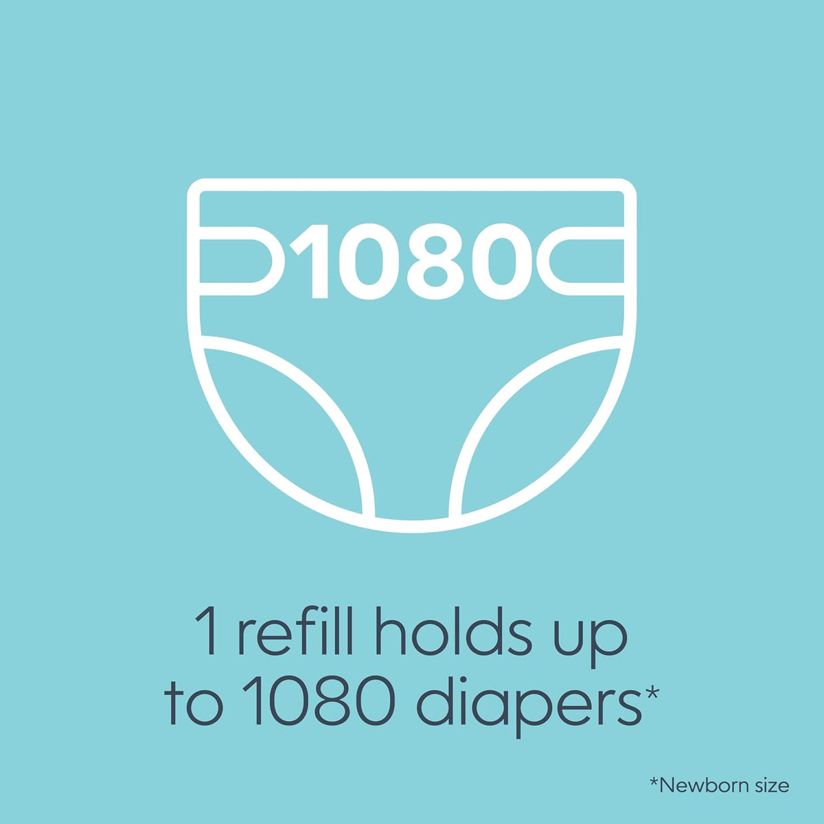 Diaper Genie Jumbo+ Square Refill, Continuous Film, 1080 Newborn Nappies - view 3