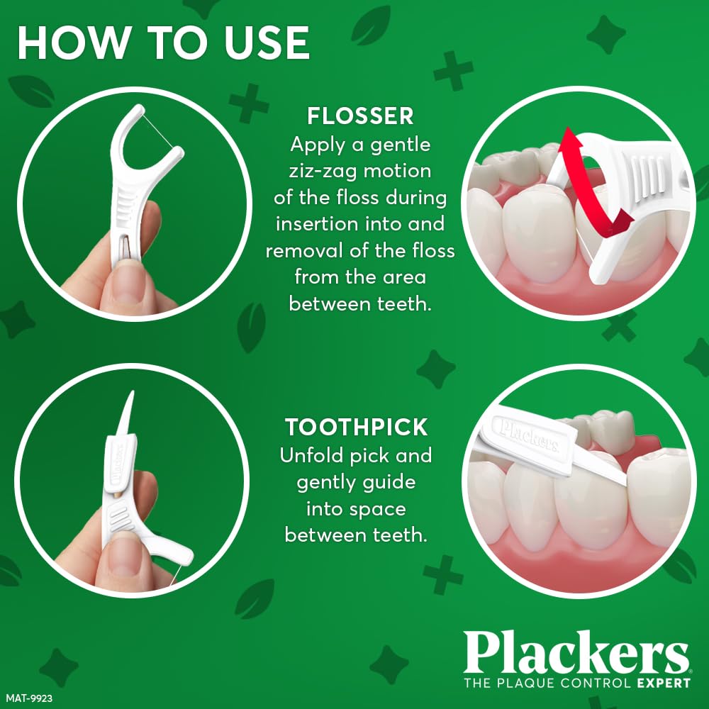 Plackers Eco Floss Picks with Folding Toothpick, Cool Mint, 30 Count - view 4
