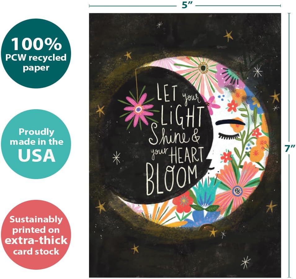 Tree-Free Greetings Birthday Card, Let Light Shine, 5 x 7 Inch - view 3