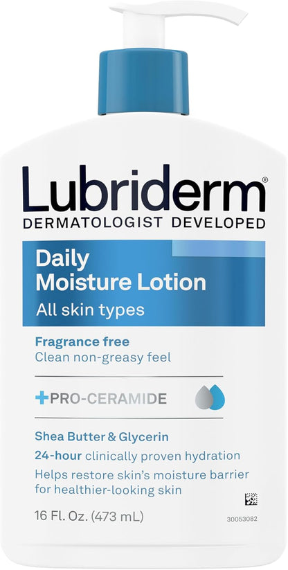 Lubriderm Daily Moisture Hydrating Body Lotion Fragrance Free 16 fl oz