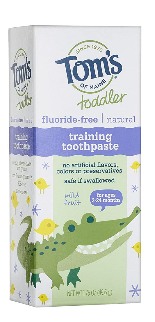 Tom's of Maine Toddler Training Fluoride-Free Toothpaste, Mild Fruit, 1.75 oz